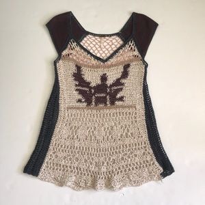 Free People Crochet Bird Top